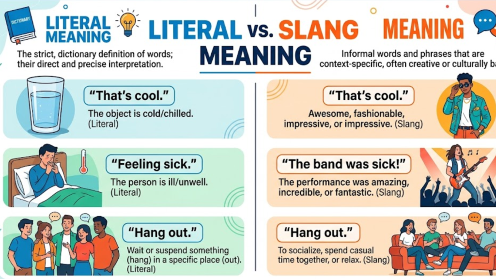 Literal Meaning vs. Slang Meaning