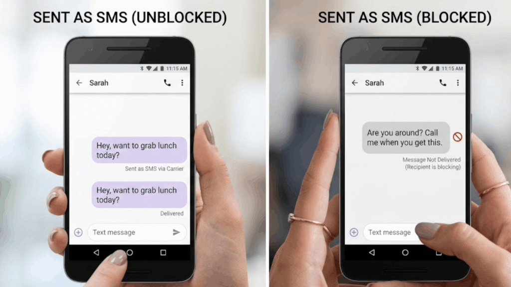 Does Sent as SMS Mean Blocked on Android