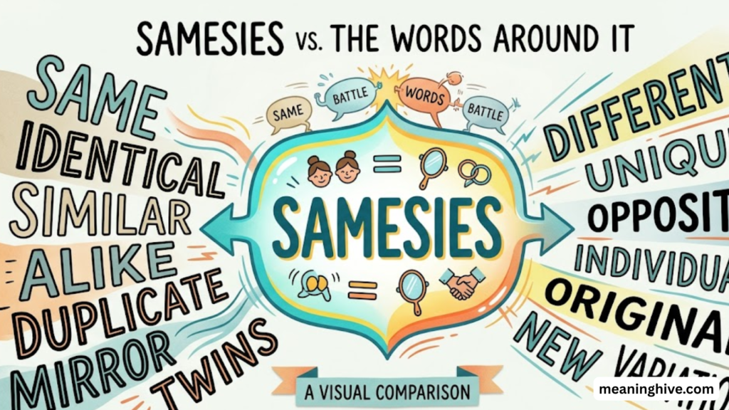 Samesies vs. the Words Around It